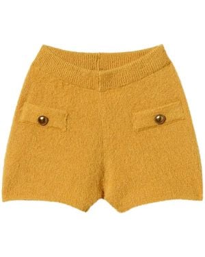 Twinset Emily Knit Mini Shorts - Yellow