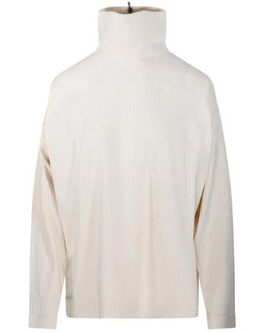 The Erose Jersey De Canalé Con Cuello Vuelto - Blanco