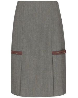 Fendi Straight Midi Skirt - Grey
