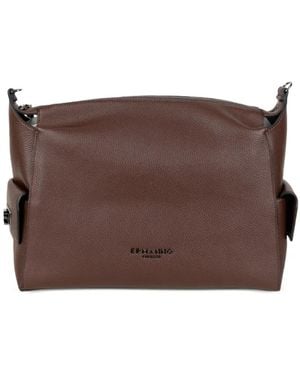 ERMANNO FIRENZE Clutch Con Tasche Laterali E Texture Granata - Marrone