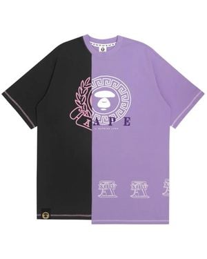 Aape By A Bathing Ape Moonface Spliced T-Shirt - Purple