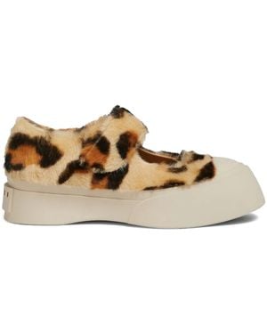 Marni Leopard-Print Trainers - Brown