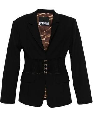 Just Cavalli Hook Fastening Blazer - Black