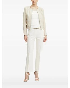 Guess Veste Crop En Cuir - Blanc