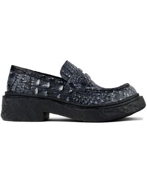 CAMPERLAB Vamonos Croc-Effect Leather Loafers - Black