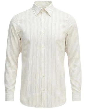 ARMANI EXCHANGE Pinstripe-Print Long-Sleeve Shirt - White