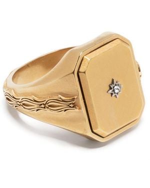 Maison Margiela Diamanté-Embellished Signet Ring - Natural