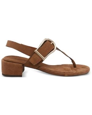 Ángel Alarcón Buckle-Detail Suede Sandals - Brown