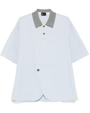 Kolor Butto-Detail Polo Shirt - Blue