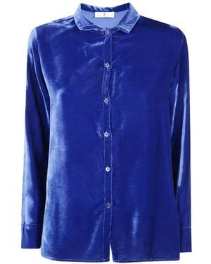 Whyci Hemd Mit Samtstruktur - Blau
