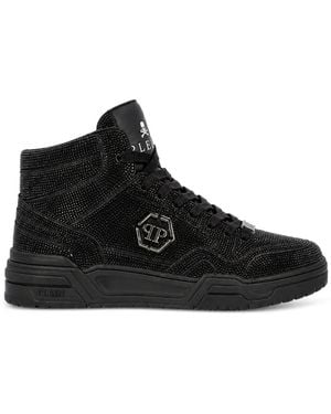 Philipp Plein Mid-Top Predator V2 Strass Trainers - Black