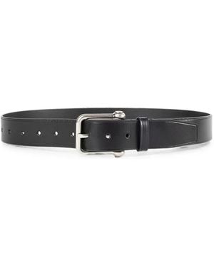 Ann Demeulemeester Buckle-Fastening Leather Belt - White