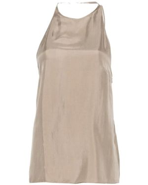 Alysi Open-Back Silk Top - Natural