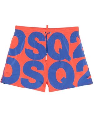 DSquared² Badeshorts Mit Logo-Print - Weiß