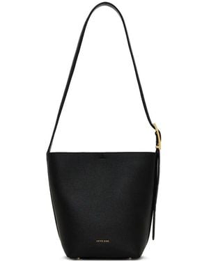 Anine Bing Elly Medium Bucket Bag Grained Leather - Black