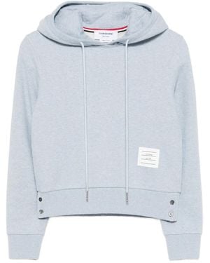 Thom Browne Sudadera con capucha y parche del logo - Azul