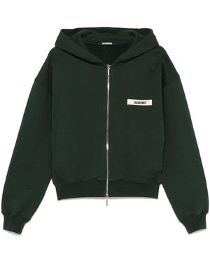 Jacquemus The Gros Grain Zipped Hoodie - Green