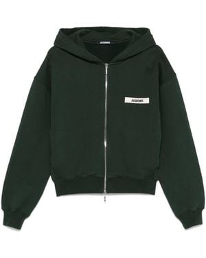 Jacquemus The Gros Grain Zipped Hoodie - Green