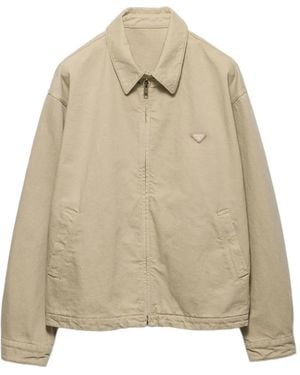 Prada Old Denim Blouson Jacket - Natural