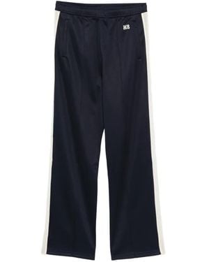 Wales Bonner Logo-Embroidered Striped Track Trousers - Blue