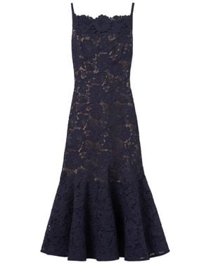 Self-Portrait Spiral Lace Midi Dress - Blue