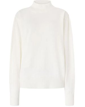 Genny High-Neck Puff-Sleeve Jumper - White