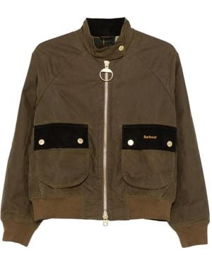 Barbour Corduroy-Trim Zip-Fastening Jacket - Brown