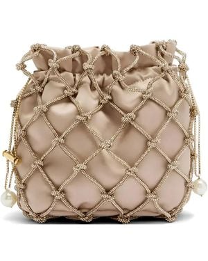 Rosantica Crystal-Embellished Clutch Bag - Natural