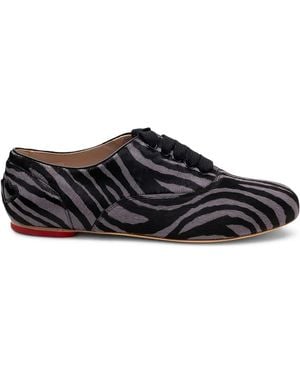 Hogan Zebra-Print Leather Loafers - Black