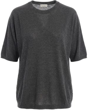 Brunello Cucinelli Camiseta De Punto Fino - Gris