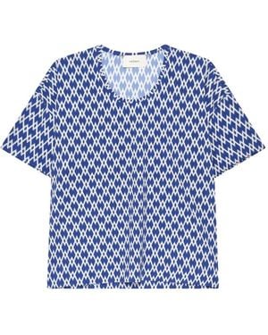 Maliparmi Diamond Glow Geometric-Print T-Shirt - Blue
