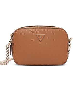 Guess Mini Noelle Zip Cross Body Bag - Brown