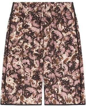 Dries Van Noten Shorts Mit Abstraktem Print - Braun