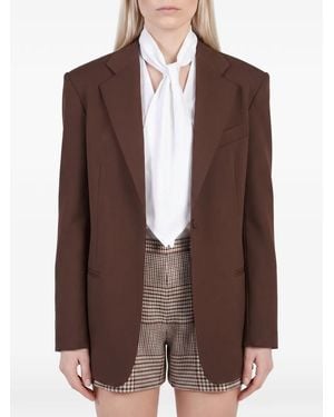 FEDERICA TOSI Single-Breasted Loose-Fit Blazer - Brown