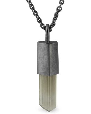 Parts Of 4 Collier Talisman En Argent Sterling Oxydé Orné D'Une Zultanite - Gris