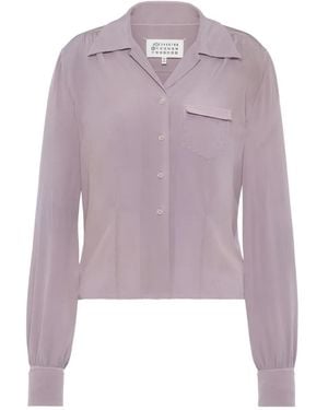 Maison Margiela Long-Sleeve Pocket Shirt - Purple