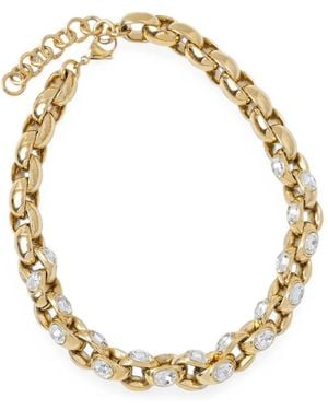 Guess Crystal-Embellished Curb-Chain Necklace - Metallic