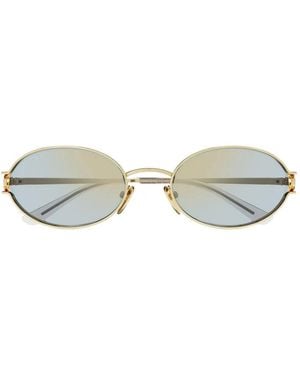 Gucci Interlocking G Sonnenbrille Mit Ovalem Gestell - Weiß