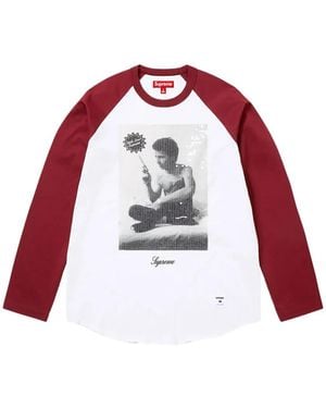 Supreme X Larry Clark Sequin-Embellished Raglan T-Shirt - Red