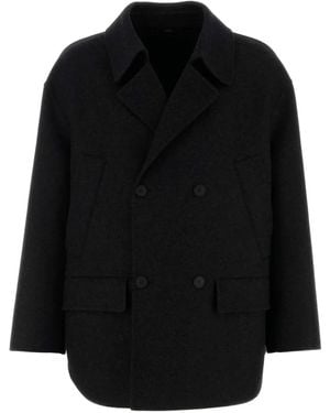 Fendi Manteau En Flanelle - Noir