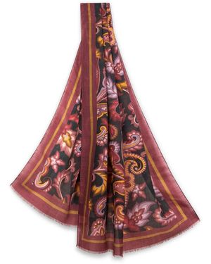 Etro Floral Paisley Scarf - Red