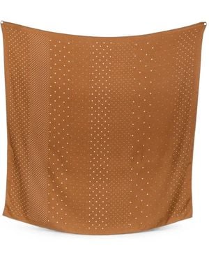 Destin Polka-Dot Wool Scarf - Brown