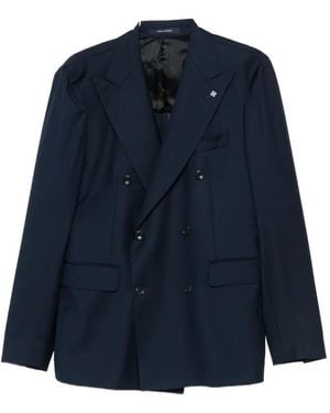 Tagliatore Double-Breasted Peaked-Lapel Suit - Blue
