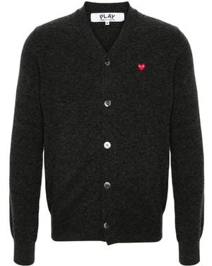 COMME DES GARÇONS PLAY Heart-Patch Wool Cardigan - Black