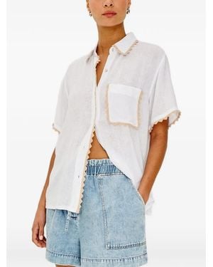 Rails Camisa Saya Con Ribete De Encaje - Blanco