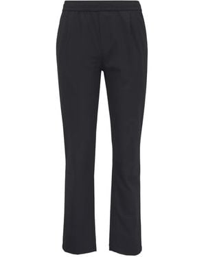Wahts Elasticated-Waistband Straight-Leg Pants - Blue