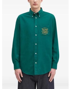 Drole de Monsieur Embroidered Shirt - Green