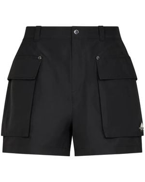 Moose Knuckles Logo-Plaque Cargo Shorts - Black