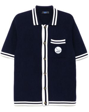 Kiton Logo-Patch Shirt - Blue