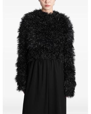 Junya Watanabe Shaggy Cropped Sweater - Black